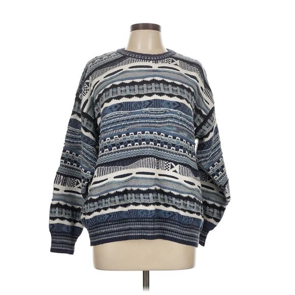 VTG FLORANCE Tricot 90s Coogi 3D Style Sweater Men’s Blue White L